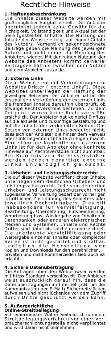 Rechtliche Hinweise